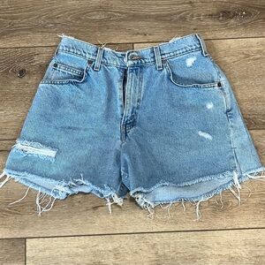 Grace Light Blue Distressed Jean Shorts